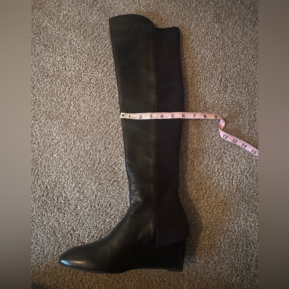 Stuart Weitzman Over the Knee Black Wedge Boots - 9.5 US/40 EU - Picture 8 of 13